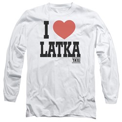 Taxi - Mens I Heart Latka Long Sleeve Shirt In White