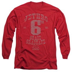 Beverly Hillbillies - Mens Mr 6Th Grade Grad Long Sleeve Shirt In Red