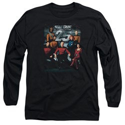 Star Trek - Mens 25Th Anniversary Crew Long Sleeve Shirt In Black
