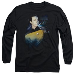 Star Trek - Mens Data 25Th Long Sleeve Shirt In Black