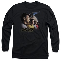 Star Trek: The Original Series - Mens Forward To Adventure Long Sleeve Shirt In Black
