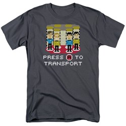 Star Trek - Mens Press A To Transport T-Shirt In Charcoal
