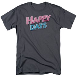Cbs - Happy Days / Happy Days Logo Adult T-Shirt In Charcoal
