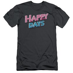 Happy Days - Mens Happy Days Logo T-Shirt In Charcoal