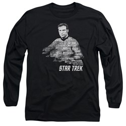 Star Trek - Mens Kirk Words Long Sleeve Shirt In Black