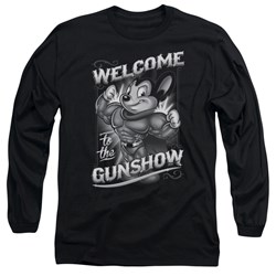 Mighty Mouse - Mens Mighty Gunshow Long Sleeve Shirt In Black