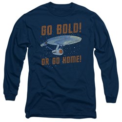 Star Trek - Mens Go Bold Long Sleeve Shirt In Navy