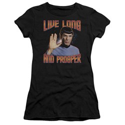 Star Trek - St /  Live Long And Prosper Juniors T-Shirt In Black