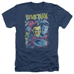 Star Trek - Mens Classic Crew Illustrated T-Shirt In Navy
