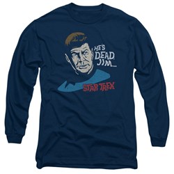 Star Trek - Mens He'S Dead Jim Long Sleeve Shirt In Navy