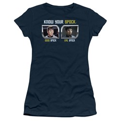 Star Trek - St / Know Your Spock Juniors T-Shirt In Navy