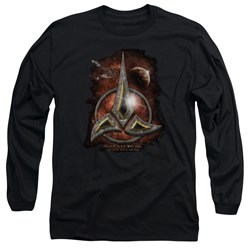 Star Trek - Mens Klingon Crest Long Sleeve Shirt In Black