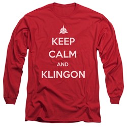 Star Trek - Mens Calm Klingon Long Sleeve Shirt In Red