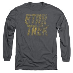 Star Trek - Mens Schematic Logo Long Sleeve Shirt In Charcoal