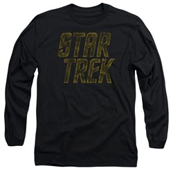 Star Trek - Mens Distressed Logo Long Sleeve Shirt In Black