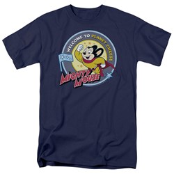 Cbs - Mighty Mouse / Planet Cheese Adult T-Shirt In Navy