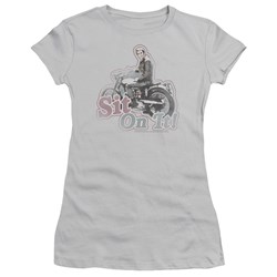 Cbs - Happy Days / Sit On It! Juniors T-Shirt In Silver