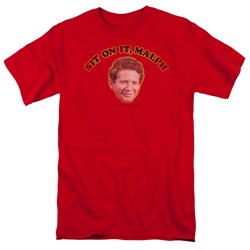 Cbs - Happy Days / Sit On It, Malph Adult T-Shirt In Red