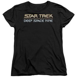 Star Trek - St: Ds9 / Deep Space Nine Logo Womens T-Shirt In Black