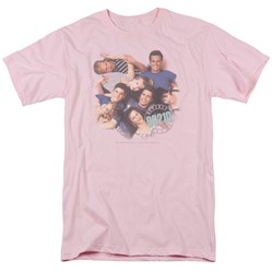 Cbs - Beverly Hills 90210 / Gang In Logo Adult T-Shirt In Pink