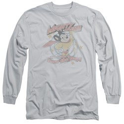 Mighty Mouse - Mens At Your Service Long Sleeve Shirt In Silver