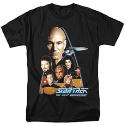 Star Trek - St: Next Gen / The Next Generation Crew Adult T-Shirt In Black