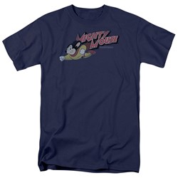 Cbs - Mighty Mouse / Mighty Retro Adult T-Shirt In Navy