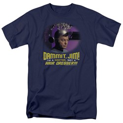 Star Trek - St / Not A Hair Dresser Adult T-Shirt In Navy
