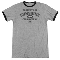 Taxi - Mens Property Of Sunshine Cab Ringer T-Shirt In Heather/Black