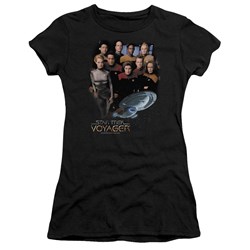 Star Trek - St: Voyager / Voyager Crew Juniors T-Shirt In Black