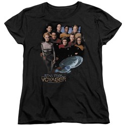 Star Trek - St: Voyager / Voyager Crew Womens T-Shirt In Black
