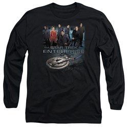 Star Trek - Mens Enterprise Crew Long Sleeve Shirt In Black