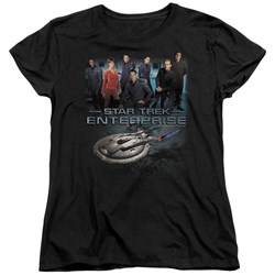 Star Trek - St: Enterprise / Enterprise Crew Womens T-Shirt In Black