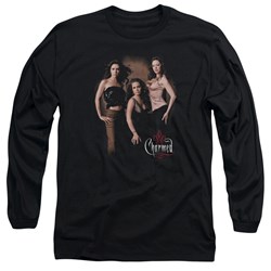 Charmed - Mens Three Hot Witches Long Sleeve Shirt In Black