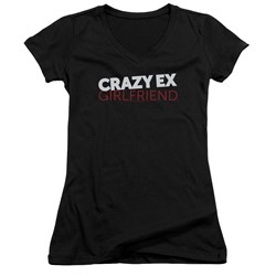 Crazy Ex Girlfriend - Juniors Crazy Logo V-Neck T-Shirt