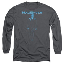 Macgyver - Mens Mono Blue Long Sleeve T-Shirt