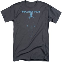 Macgyver - Mens Mono Blue Tall T-Shirt