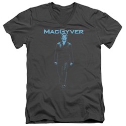 Macgyver - Mens Mono Blue V-Neck T-Shirt