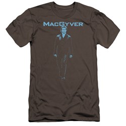 Macgyver - Mens Mono Blue Premium Slim Fit T-Shirt