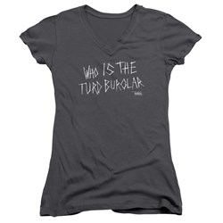 American Vandal - Juniors Turd Burglar V-Neck T-Shirt
