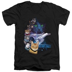 Star Trek - Mens Feline Galaxy V-Neck T-Shirt