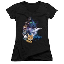 Star Trek - Juniors Feline Galaxy V-Neck T-Shirt