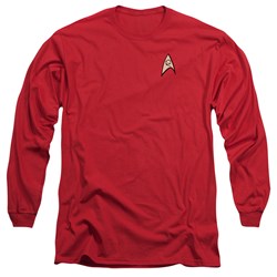 Star Trek - Mens Engineering Uniform Long Sleeve Shirt In Red