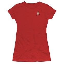 Star Trek - St / Engineering Uniform Juniors T-Shirt In Red