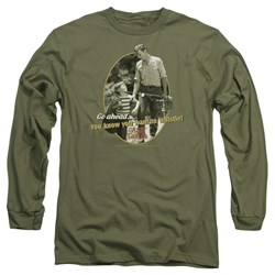 Andy Griffith - Mens Gone Fishing Long Sleeve Shirt In Military Green