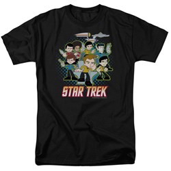 Star Trek - Quogs / Quogs Collage Adult T-Shirt In Black