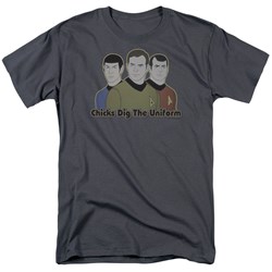 Star Trek - St / Dig It Adult T-Shirt In Charcoal