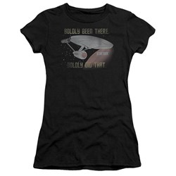Star Trek - St / Boldly Did That Juniors T-Shirt In Black
