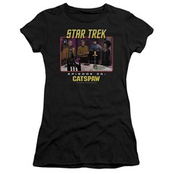 Star Trek - St / Catspaw Juniors T-Shirt In Black