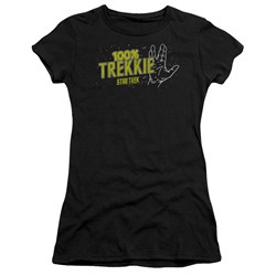 Star Trek - St / 100% Trekkie Juniors T-Shirt In Black